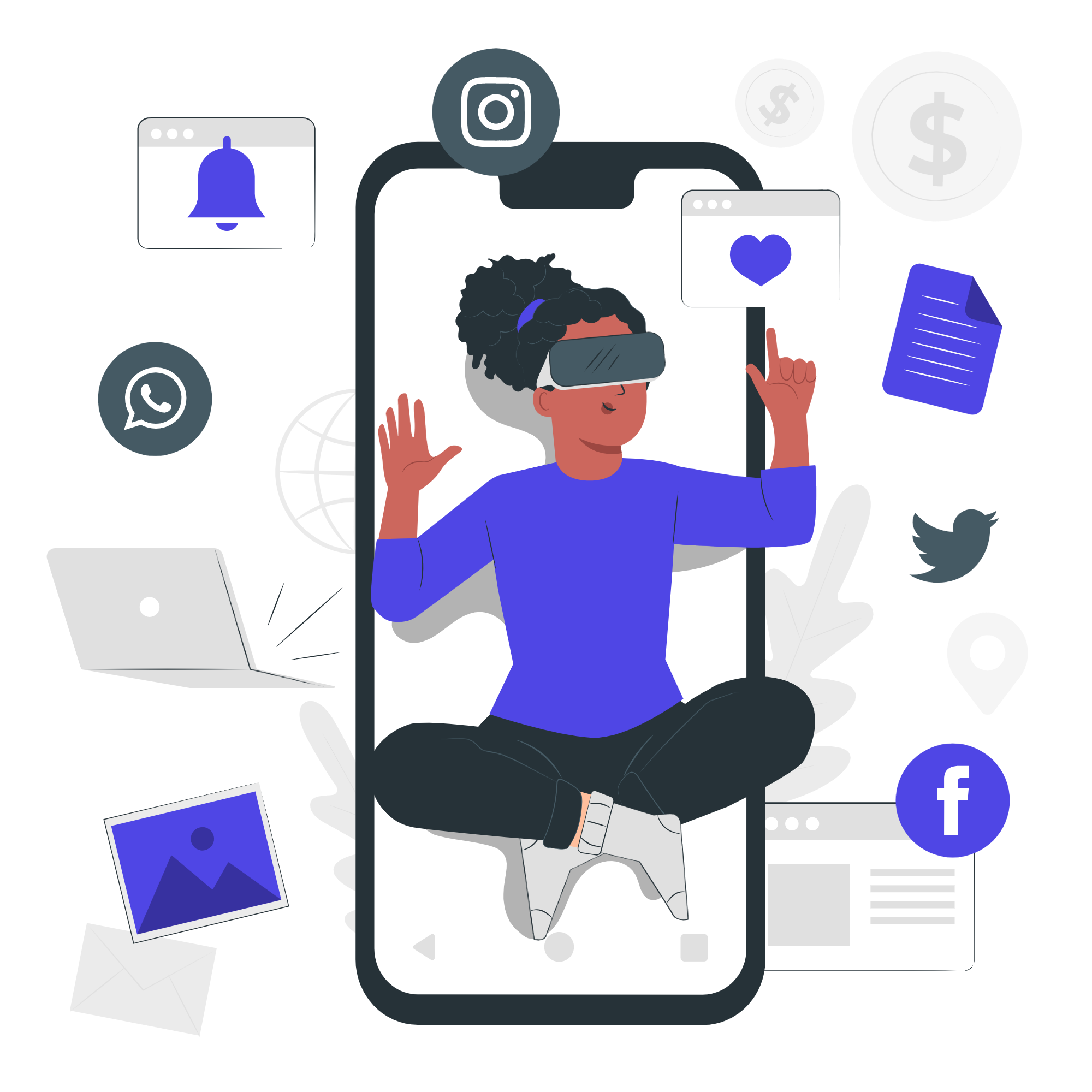 Computer and technology lifestyle illustration